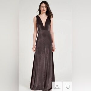 Size 0 Jenny Yoo Velvet Dress in Vintage Plum